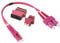 Conectra® - Glasfaserkabel Set mit passenden Adaptern | LC/UPC auf SC/UPC | Farbe Magenta | OM4 | Multimode | Duplex | ideal für FTTH Heimnetzwerke (Länge 25 cm)