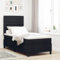 vidaXL Boxspringbett mit Matratze Schwarz 100X200 cm Stoff Strapazierfähig Minimalistischer Stil für den Innenbereich Bequeme Auflage Schlafzimmermöbel Schoner Schaumbezug Taschen