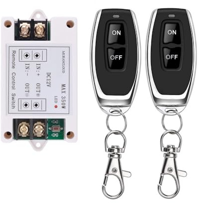 DC12V Funkfernbedienung schalter, 433MHz 40A 1 Kanäle Universalrelais Relais Fernbedienung schalter, geeignet für industrielle Steuerungen und Sicherheitssysteme Rollentür & More