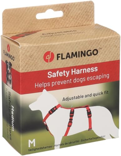 Flamingo Hund Sicherheitsgeschirr Zera Rot M 45-65cm 55-70cm 42-67cm 20mm