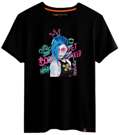 Magmatic - T Shirt JI NX Jeux Vidéo pour Homme Unisex Enfant, Tee Shirt Noir Premium 100% Coton, Cadeau, Gamer Geek, L O L, Cadeau Noël Fan de Jeux Vidéo