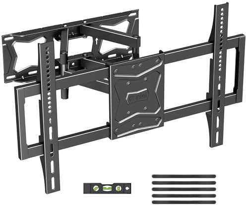XINLEI TV Wandhalterung Schwenkbar Neigbar für 37-86 Zoll Flach & Curved Fernseher bis 60kg, ultraflach 60mm, ±4° Feinjustierung, 6-Arm Vollbewegungs-TV Halterung – max. VESA 600×400mm