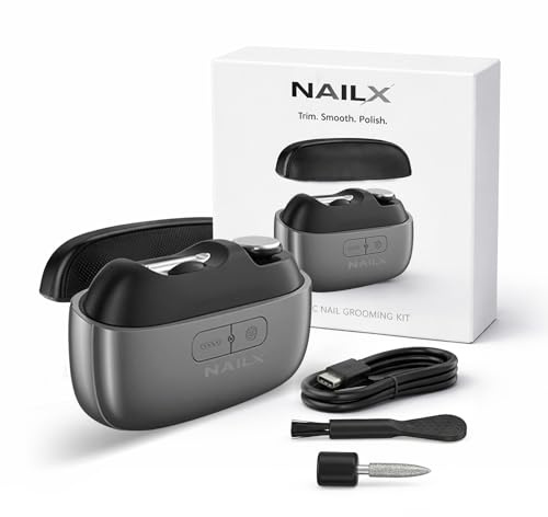 NailX Premium 3-in-1 Automatic Electric Nail Clipper – Smart Safe Nail Trimmer, File & Polisher with LED Light, Ultra-Quiet Motor, Rechargeable Cordless for All Ages