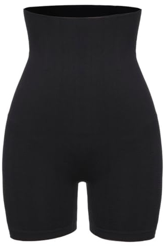 Shapewear for Frauen, hohe Taille, Bauchkontrolle, atmungsaktive Po-Lifting-Kontrolle, Body Shaper, mittlere Oberschenkel-Korsett-Shorts(Black1Pcs,X-Large)