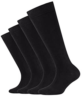 Camano Unisex Kinder Online Children Organic Ca-soft Kneehighs 4er Pack Socken, Schwarz, 39 EU