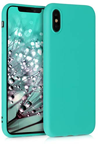 kwmobile Hülle kompatibel mit Apple iPhone X Hülle - weiches TPU Silikon Case - Cover geeignet für kabelloses Laden - Neon Türkis