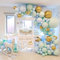 Luftballongirlanden-Set, Babyparty Dekorationen für Jungen, Macaron-Latexluftballons, Konfetti-, Streifenluftballons, Geburtstagsparty, Elefantenmotto, Blau, 124 Teile