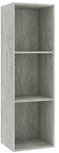vidaXL Bücherregal TV Schrank Wandregal Standregal Aktenregal Raumteiler Fernsehtisch Lowboard Regal Fernsehschrank Betongrau 36x30x114cm Holzwerkstoff