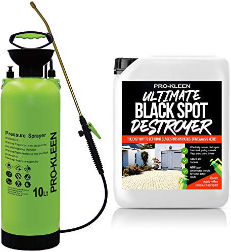 Pro-Kleen Garden Pressure Pump Sprayer Manual 10L with 5L Pro-Kleen XP Black Spot Destroyer - Brass Lance - Spare Seal - For Weed Killer, Pesticides, Herbicides, Insecticides, Fungicides (10 Litre)