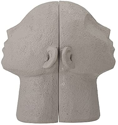 Bloomingville Bücherstütze Baldur, grau, Polyresin, 2er Set