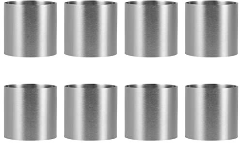 Yardwe Mini Cake Ring - 8Pcs Stainless Steel Molds for Mousse, Cheesecake, Baking, Cooking - DIY Home Kitchen Chocolate