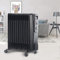 NRG 2.5KW Oil Filled Radiator 11 Fins Portable Electric Heater with 3 Power Settings Adjustable Thermostat Black