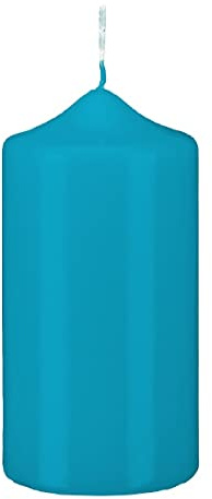 Stumpenkerzen Stumpen Kerzen Ocean Blau 10 x Ø 4 cm, 12 Stück getauchte Spitzkopf in RAL Qualität