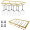 AZKEEGREY 2 Pack Hanging Wine Glass Rack Holder Under Cabinet, Metal Wine Glass Storage Hanger, Adjustable Hanging Stemware Rack, Wine Glass Organizer for Bar Kitchen Cabinet (Gold, 4 Rows)