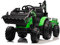 Elektrotraktor TOP-Worker 12V mit Schöpfkellen und Anhänger, Einsitzer, grün, weicher PU-Sitz, MP3-Player mit USB-Eingang, Heckantrieb, 2 x 45W Motor, Eva-Räder, 12V / 10Ah Batterie