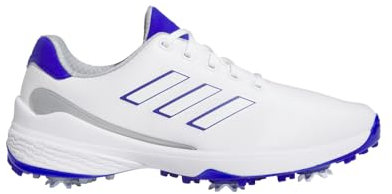 adidas Zapatos de golf ZG23 para hombre, Calzado Blanco/Azul Lucid/Plateado Metálico, 40 EU