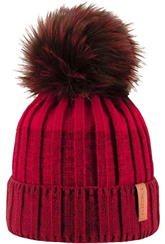 Parforce Damen Bommelmütze Weinrot Einheitsgröße
