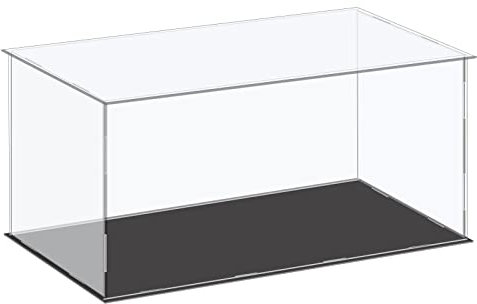 sourcing map Acryl-Vitrine, Kunststoffbox, Würfel-Aufbewahrungsbox, transparent, klein, staubdicht, 41 x 21 x 20,5 cm, für Sammlerstücke