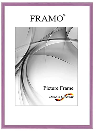 FRAMO Holz Bilderrahmen Schmal 16 x 22 cm aus Massivholz | Alt-Rosa Hochglanz | Farbe/Größe wählbar | Rahmen für Poster | Puzzle | Foto collage N°124