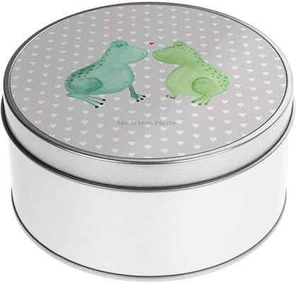 Mr. & Mrs. Panda Blechdose rund Frosch Liebe - Geschenk, Geschenk Freund, Ehemann, Hochzeitstag, verliebt, Geschenkbox, Heiraten, Hocheitstag,