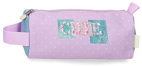 Enso Cute girl Estuche Redondo Morado 23x9x9 cms Poliéster