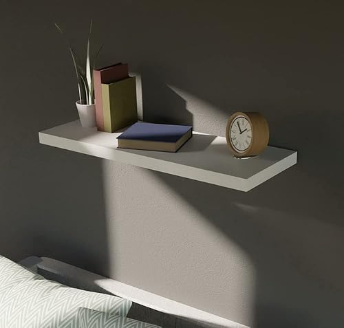 Linder Exclusiv Wandregal Bücherregal Schweberegal Regal (Weiß, 60 cm)