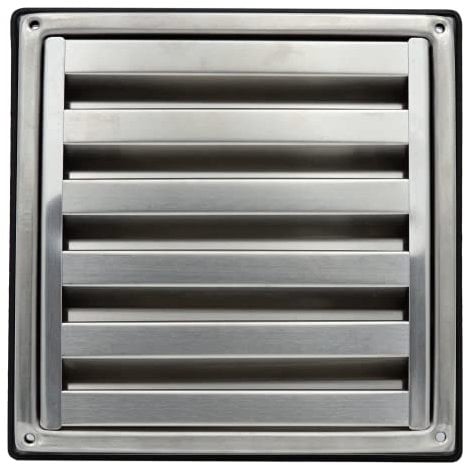Lüftungsgitter Edelstahl 125mm mit Dichtung und Schrauben für VMC Rohr und Ummantelung Abzugshaube Außenauslassgitter mit Insektenschutzgitter