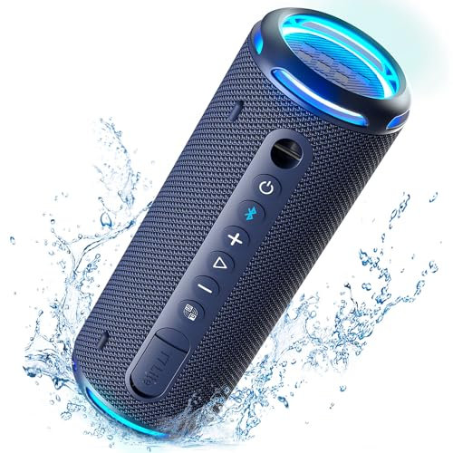 Tronsmart T7 Lite Cassa Bluetooth Portatile, 24W Altoparlante Bluetooth 5.3, 24 Ore di Gioco, Impermeabile IPX7, Controllo App per Feste, Esterno-Blu