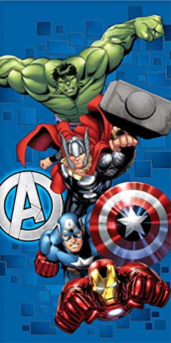 Carbotex Avengers Strandtuch Badetuch Duschtuch Baumwolle 70cm x 140cm (Bunt AV2295001-R)