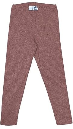 Leela Coton Kinder Leggings Hose Bio-Baumwolle Rippjersey Leggingslang Mädchen Jungen (86-92, Dunkel Mauve)