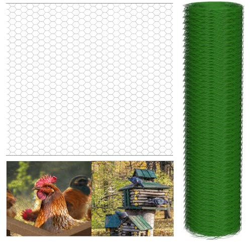 Metall Gitterzaun, Drahtzaun Höhe 100cm Länge 25m Maschendrahtzaun, Maschendraht-Geflecht, Gartenzaun Draht für Hasen, Meerschweinchen oder Hühner