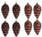 8 x Tannenzapfen-Ornamente, Baumschmuck, Weihnachtsbaum-Anhänger, Weihnachtsdekoration für den Herbst, braun