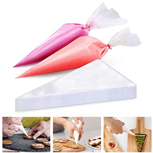 Venuscello® 100 x Clear Icing Piping Savoy Disposable Blue Mash Thick 21 Sticky Bags for Decorating Cake, Pastry and Cookies Ideal for Baking Easy to Grip and Comfortable