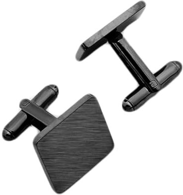 Manchettenknoepfe Herren Schwarz, Manschettenknöpfe Herren Vintage Quadratisch Gebürstet Titan Hochzeit Schmuck für Hemd mit Geschenkbox
