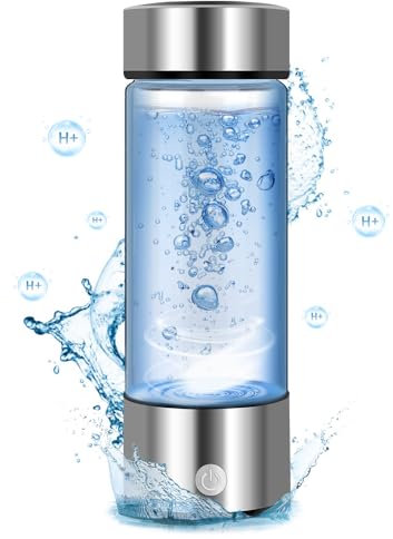 Hydrogen Water Bottle,420ml Hydrogen Water,Hydrogen Water Bottle Generator Improve Water Quality in 3 Minutes,Portable Hydrogen Water Ionizer Machine for Home,Office and Travel(Silver)