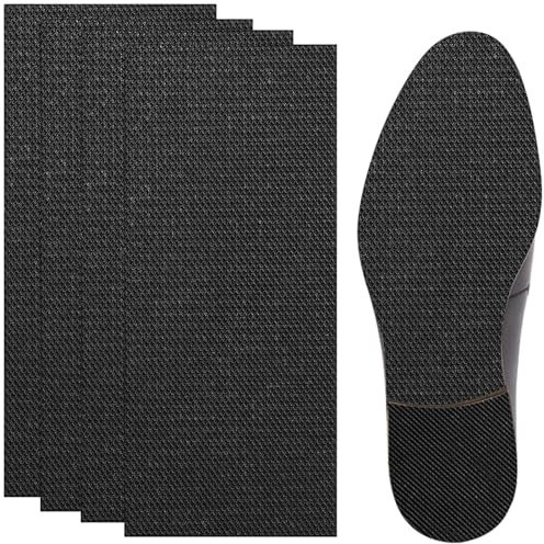 XINSUO® 25cm Suola Pads Antiscivolo,4 Pezzi suola in gomma antiscivolo, Proteggi Tallone per Scarpe,Adesivi Antiscivolo per Scarpe Usura Ridotta Della Suola per Uomo e Donna（Nero ）