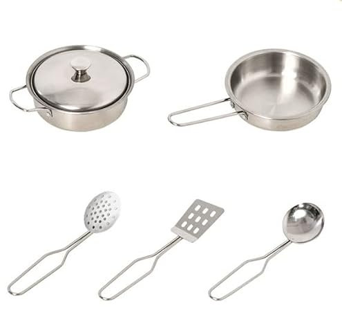 Kidoz Play Kitchen for Kids Children Role Play Wooden Toy Kitchen Pretend Play Toys - White/Natural (Accessories: Utensils)