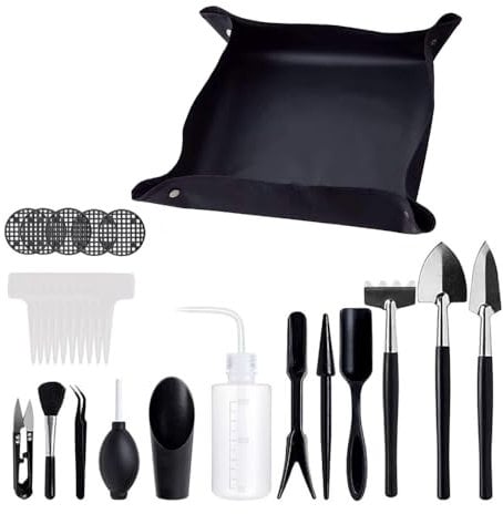 Sarini 28Pcs Mini Garden Tools Set, Succulent Transplanting Tools, Planting Hand Tools Set for Miniature Cactus Bonsai Garden Plant Care