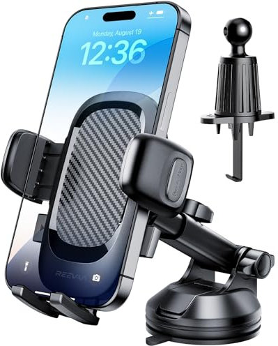 REEVAA Kfz-Handyhalterung für iPhone 17 Pro Max Air [Ultra stabil und super stabil] Handyhalterung Armaturenbrett Windschutzscheibe Lüftungsschlitz, Armaturenbrett-Halterung für iPhone 16 15 Samsung