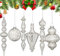 Colingmill Vintage Silber Weihnachten Quecksilber Glas Ornament Set 20 cm Endstück Ornamente 8,9 cm Hängende Weihnachtskugeln für Weihnachtsbaum Dekorationen Xmas Holiday Decor
