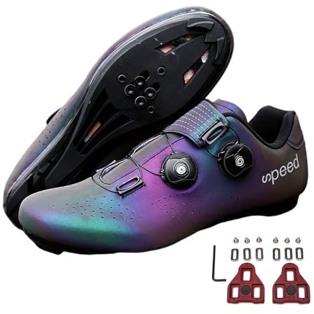 Meiju Mateju Fahrradschuhe Herren Damen Rennradschuhe Kompatibel mit Look SPD-SL Delta Lock Pedal Reitschuhe,Draussen Atmungsaktive Radschuhe Leichte Schuhe Rennrad Schuhe