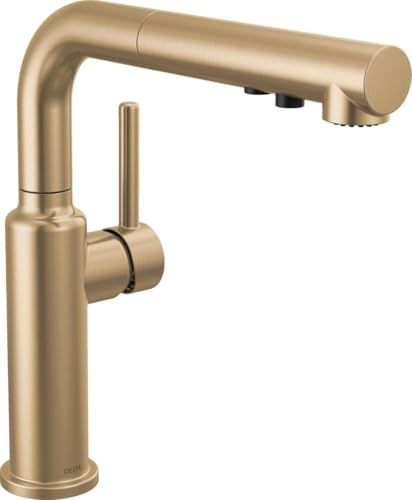 Delta Daneri 16879-CZ-DST Rubinetto da Cucina Estraibile Rubinetto Lavello Cucina con Docking Magnetico Bronzo Champagne