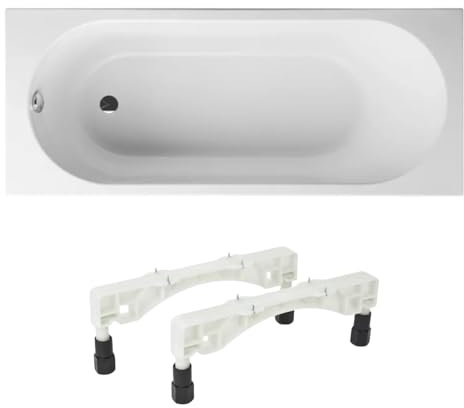 Baignoire droite 160 X 70 VILLEROY ET BOCH O Novo Solo acrylique avec pieds