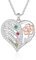 Grovjewfit Personalisierte Damen Halskette Mit Name, Herz Anhänger Kette Mit Geburtssteinen, Weihnachten Muttretag Als Geschenk Für Mama, Oma (4 stones)
