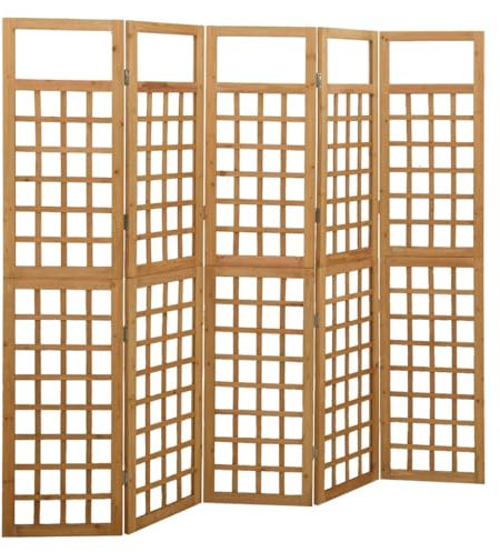 Myheimly Tannenholz Massiv Paravent Spalier,Rankhilfe Raumtrenner Raumteiler Trennwand Umkleide Sichtschutz Spanische Wand Braun,201,5 x 180 cm