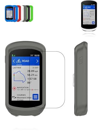 Cover for Garmin Edge Explore 2 GPS Bicycle Navigation, Silicone Protective Case with TPU Screen protector - Shockproof, Seamlessly Fitted, Skin-Friendly & Waterproof for Enhanced Durability, Gray