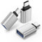 3 Pack USB to USB C Adapter, USB-A Female to USB-C Male Charger Cable Converter for Apple Watch,Mac,iPhone 12 13 14 15 Max Pro,Airpods,iPad,CarPlay,Galaxy 3*Silver