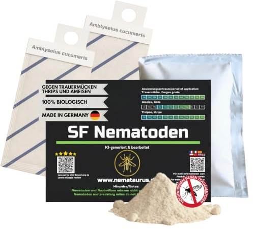 SF- Nematoden gegen Trauermücken, Thrips, Weiße Fliege mit Fadenwürmern (6 Mio Nematoden + 8x Raubmilben)