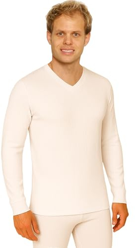 Octave® Mens Thermal Underwear V-Neck Long Sleeve T-Shirt Top [Multipack] - by British Thermals Since 1982. Warm, Breathable & Super Soft!