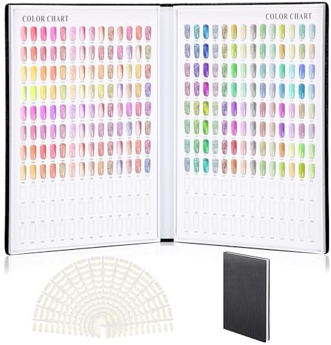 Segbeauty Nuancier Ongles Livre, 308 Couleurs, avec 360 Faux Ongles, Pratique Nail Salon Professionnel Nuancier, pour Présentation de Nail Art (Noir)